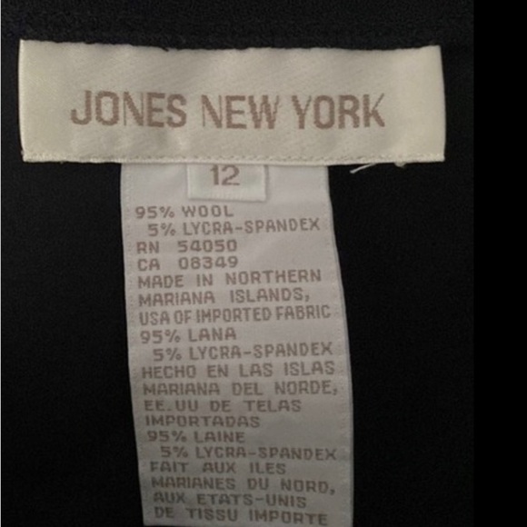 Jones New York Navy Blue Wool Blend Career Pencil Skirt 12 - Picture 2 of 5